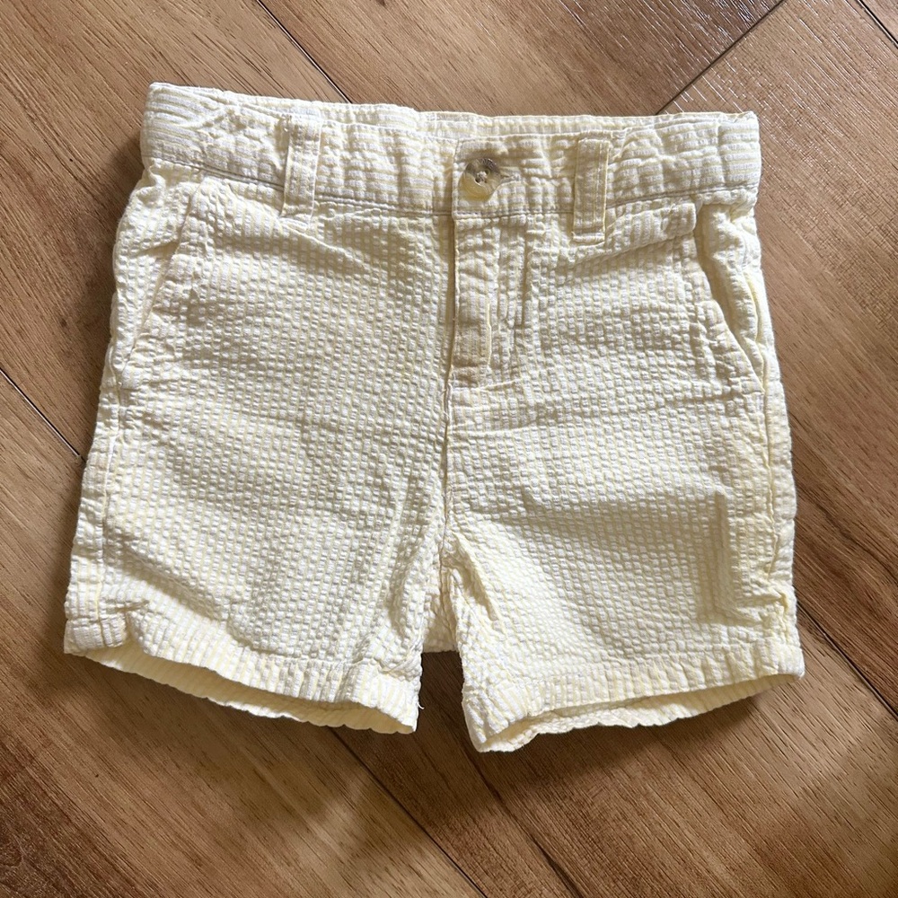 Janie & Jack yellow seer sucker shorts